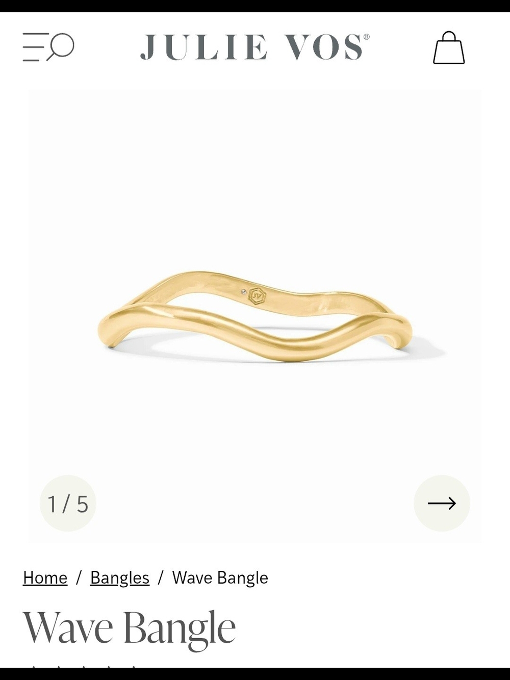 Julie Vos 24K Gold Plate Wave Bangle - Picture 7 of 7